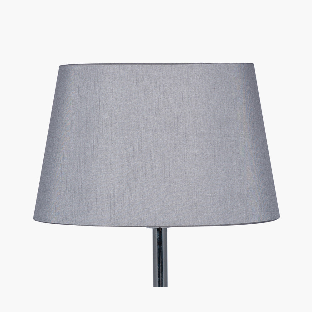 Martha 30cm Steel Grey Oval Polysilk Tapered Shade for sale - Woodcock and Cavendish