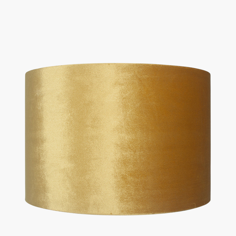 Bow 45cm Mustard Velvet Cylinder Shade for sale - Woodcock and Cavendish
