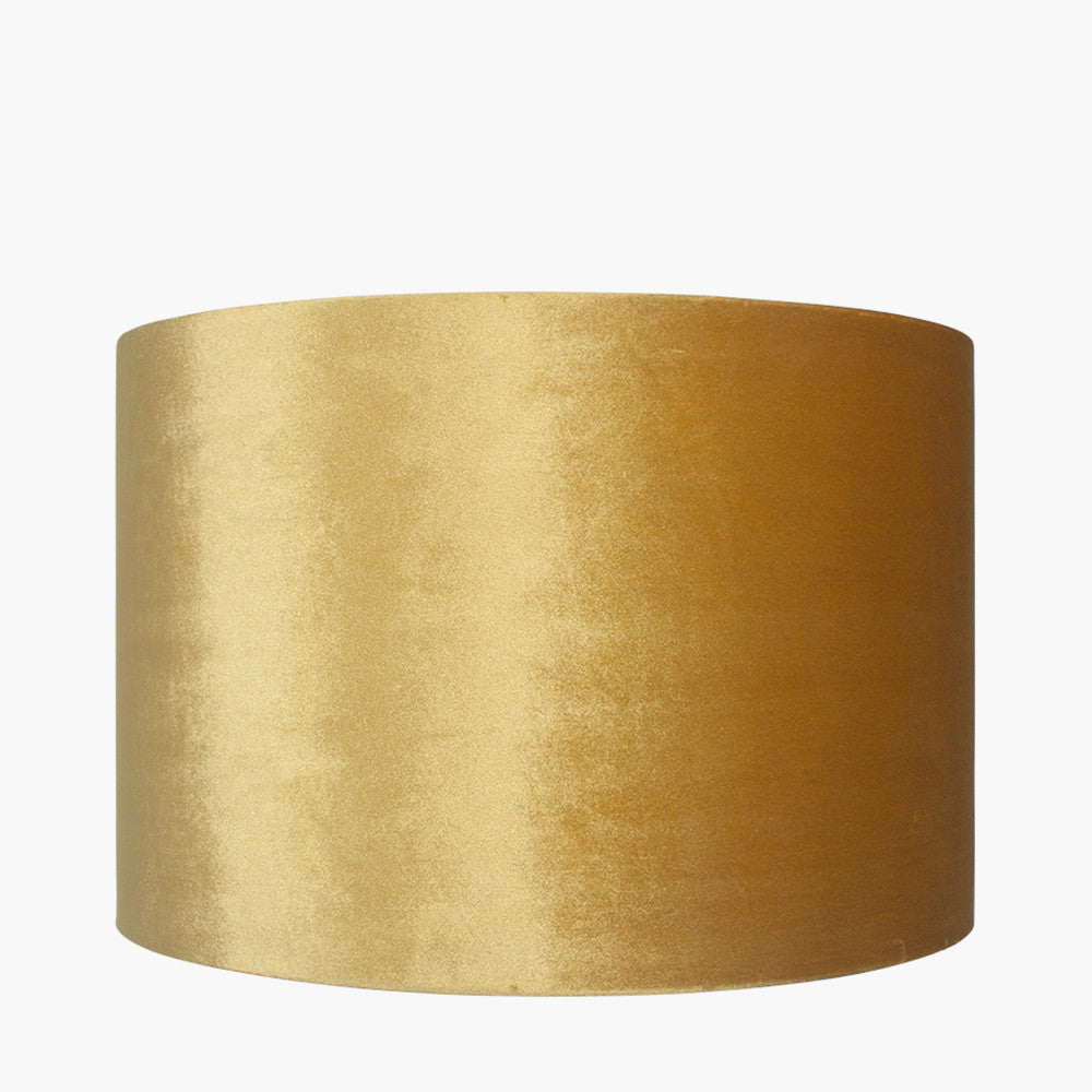 Bow 35cm Mustard Velvet Cylinder Shade for sale - Woodcock and Cavendish