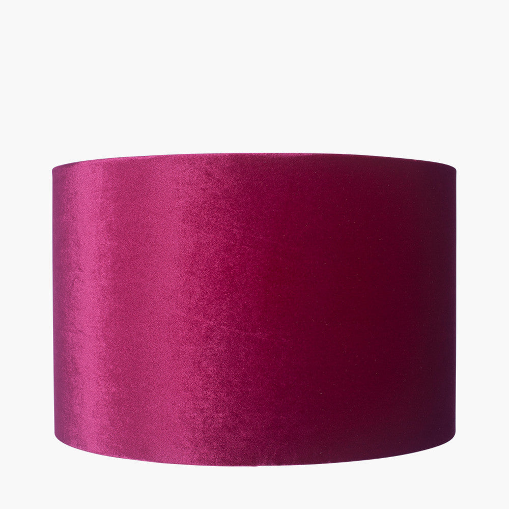 Bow 40cm Raspberry Velvet Cylinder Shade for sale - Woodcock and Cavendish