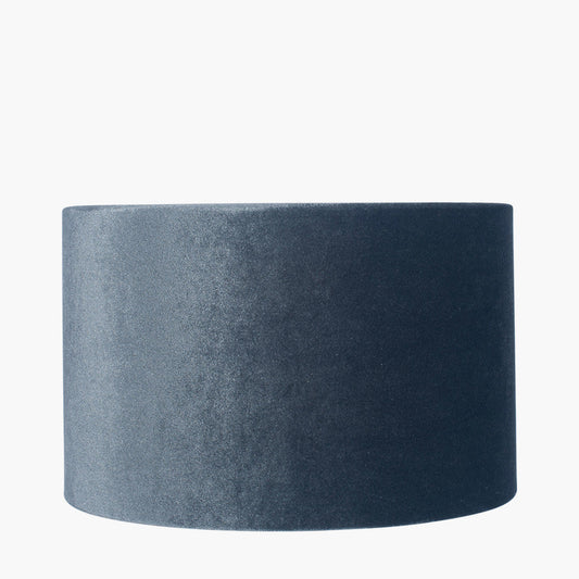 Bow 45cm Slate Velvet Cylinder Shade for sale - Woodcock and Cavendish