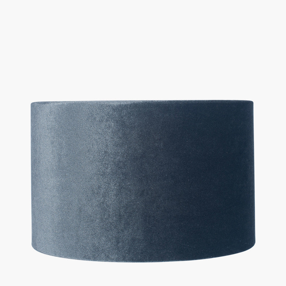 Bow 35cm Slate Velvet Cylinder Shade for sale - Woodcock and Cavendish