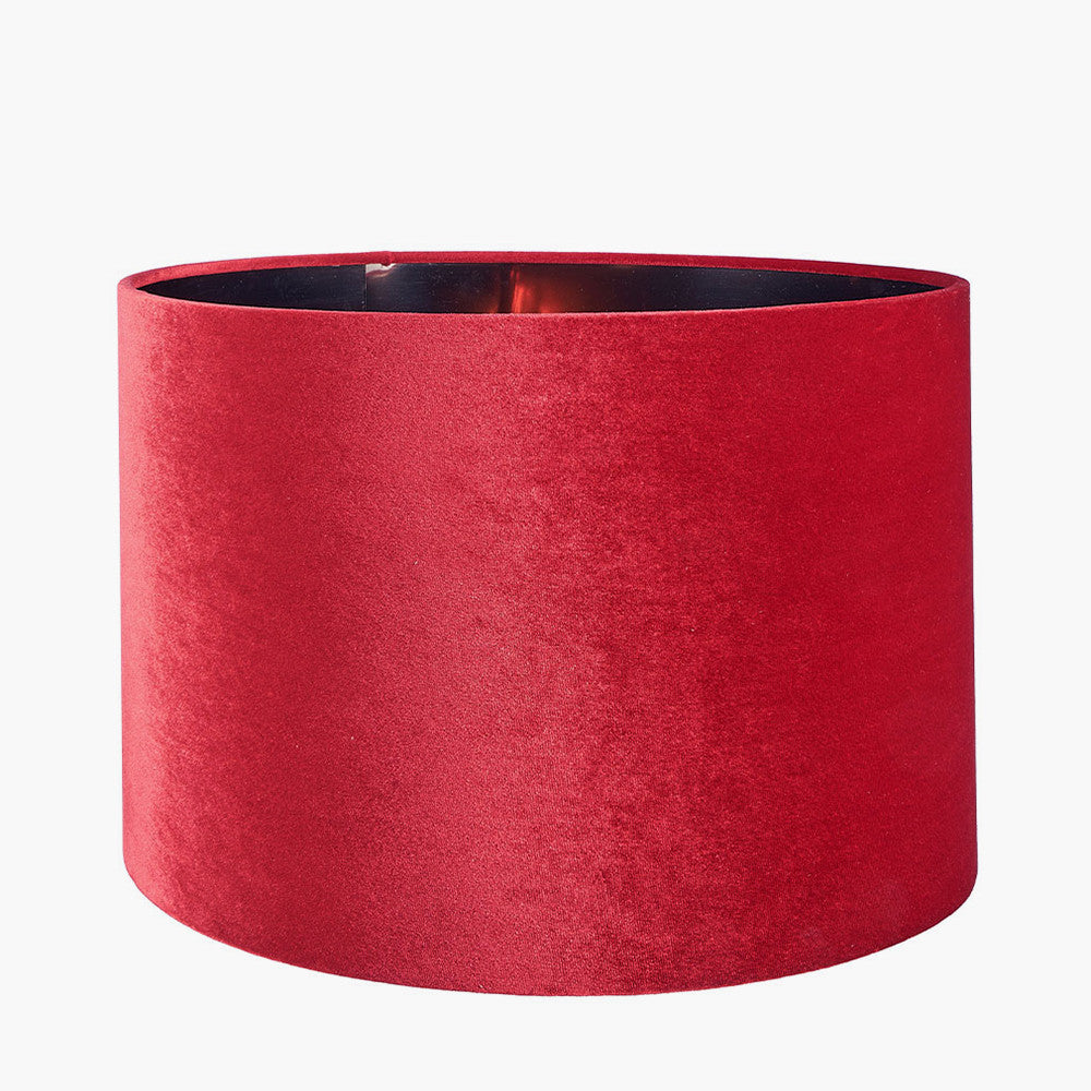 Bow 25cm Red Velvet Cylinder Shade for sale - Woodcock and Cavendish