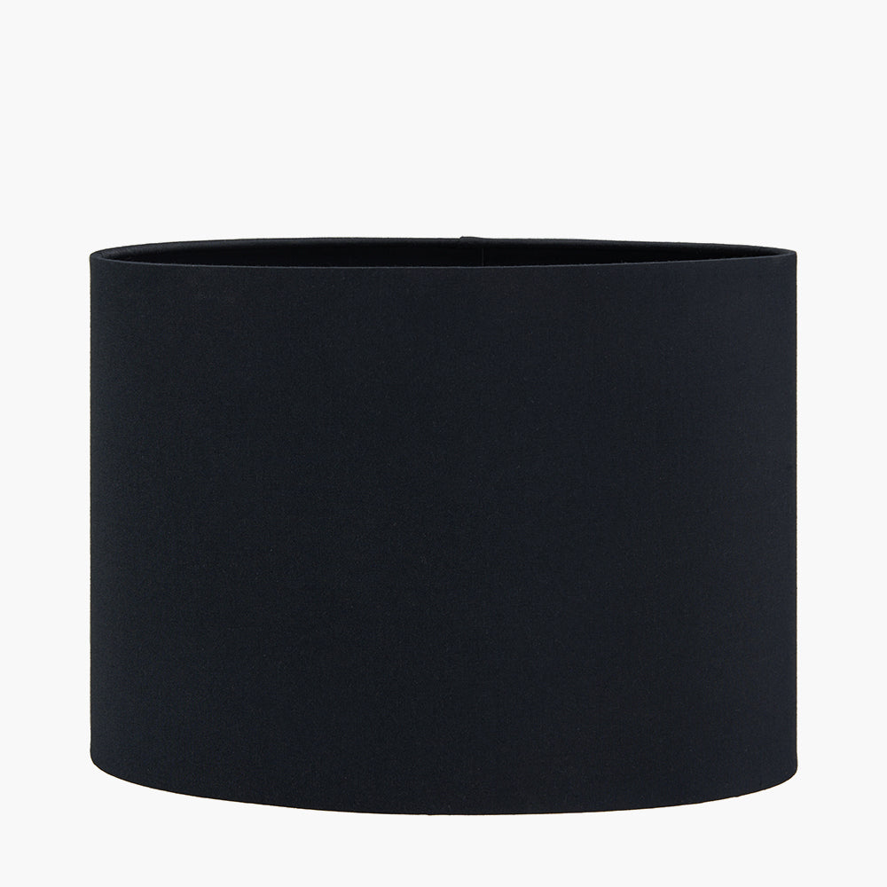 Mia 30cm Black Oval Poly Cotton Shade for sale - Woodcock and Cavendish