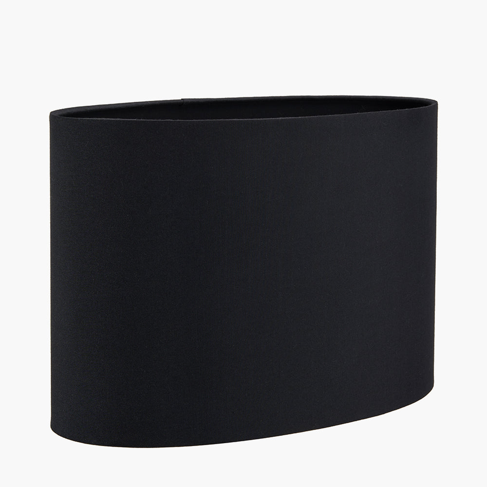 Mia 35cm Black Oval Poly Cotton Shade for sale - Woodcock and Cavendish