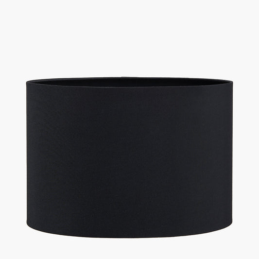 Mia 35cm Black Oval Poly Cotton Shade for sale - Woodcock and Cavendish