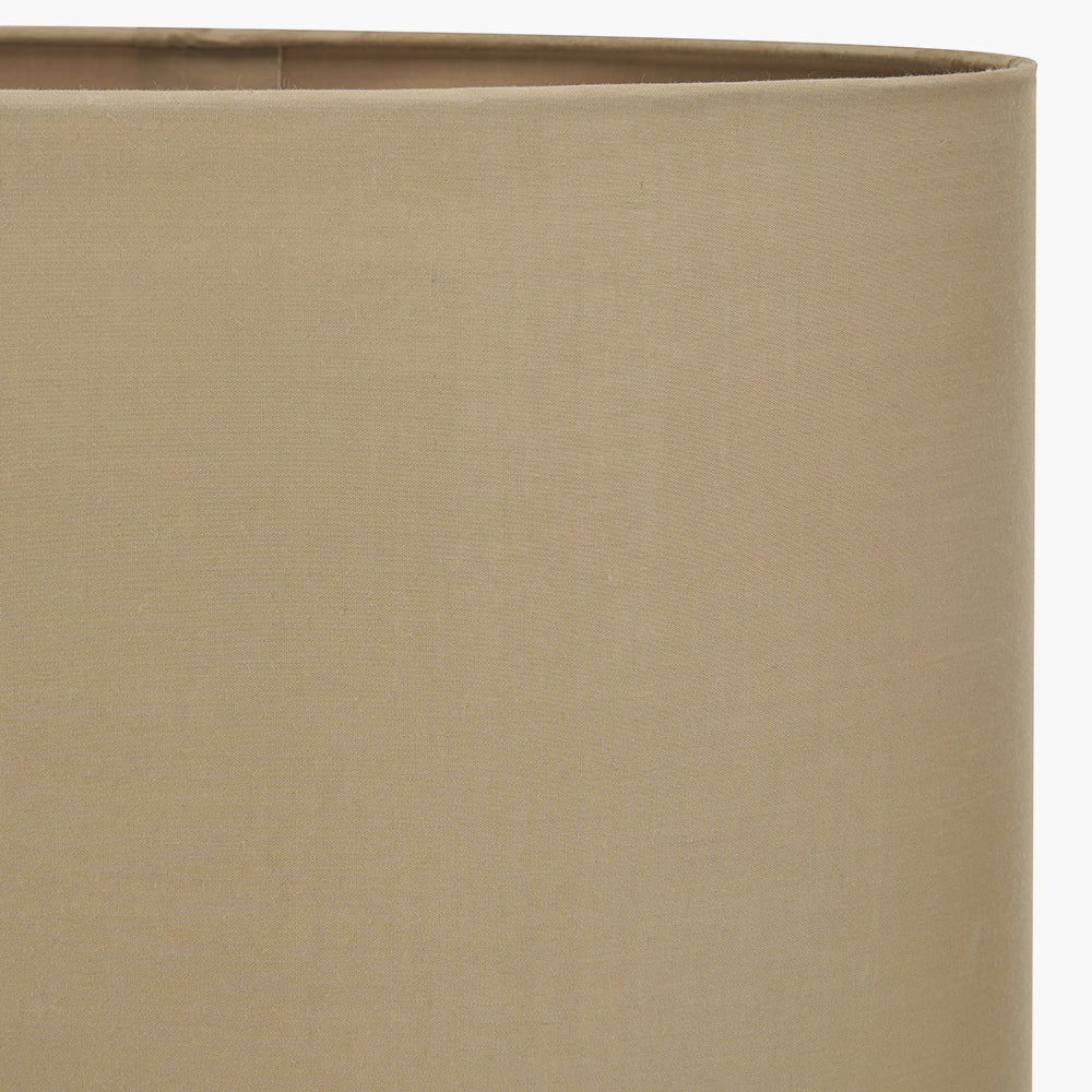 Mia 40cm Taupe Oval Poly Cotton Shade for sale - Woodcock and Cavendish