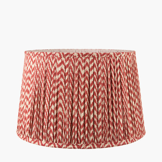 Vienna 30cm Red Chevron Mushroom Pleat Shade for sale - Woodcock and Cavendish