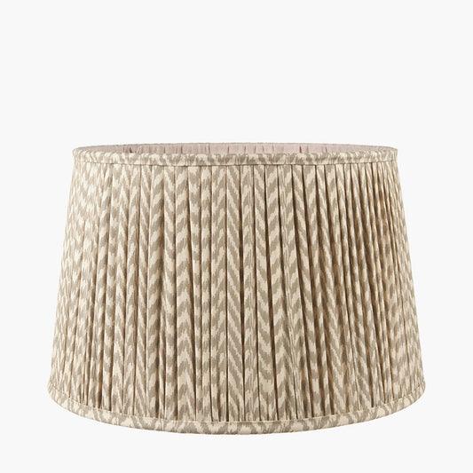 Vienna 30cm Taupe Chevron Mushroom Pleat Shade for sale - Woodcock and Cavendish