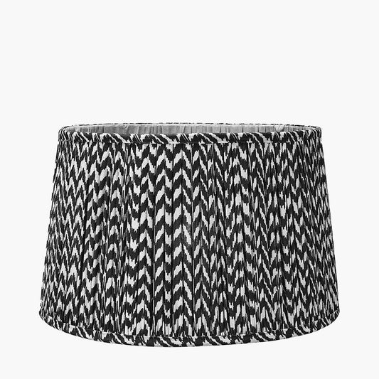 Vienna 30cm Black Chevron Mushroom Pleat Shade for sale - Woodcock and Cavendish