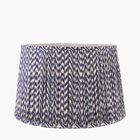 Vienna 35cm Blue Chevron Mushroom Pleat Shade for sale - Woodcock and Cavendish