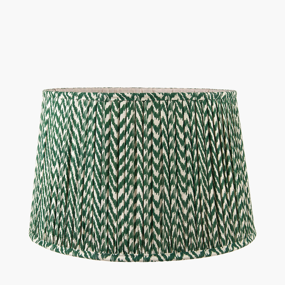 Vienna 40cm Forest Green Chevron Mushroom Pleat Shade for sale - Woodcock and Cavendish