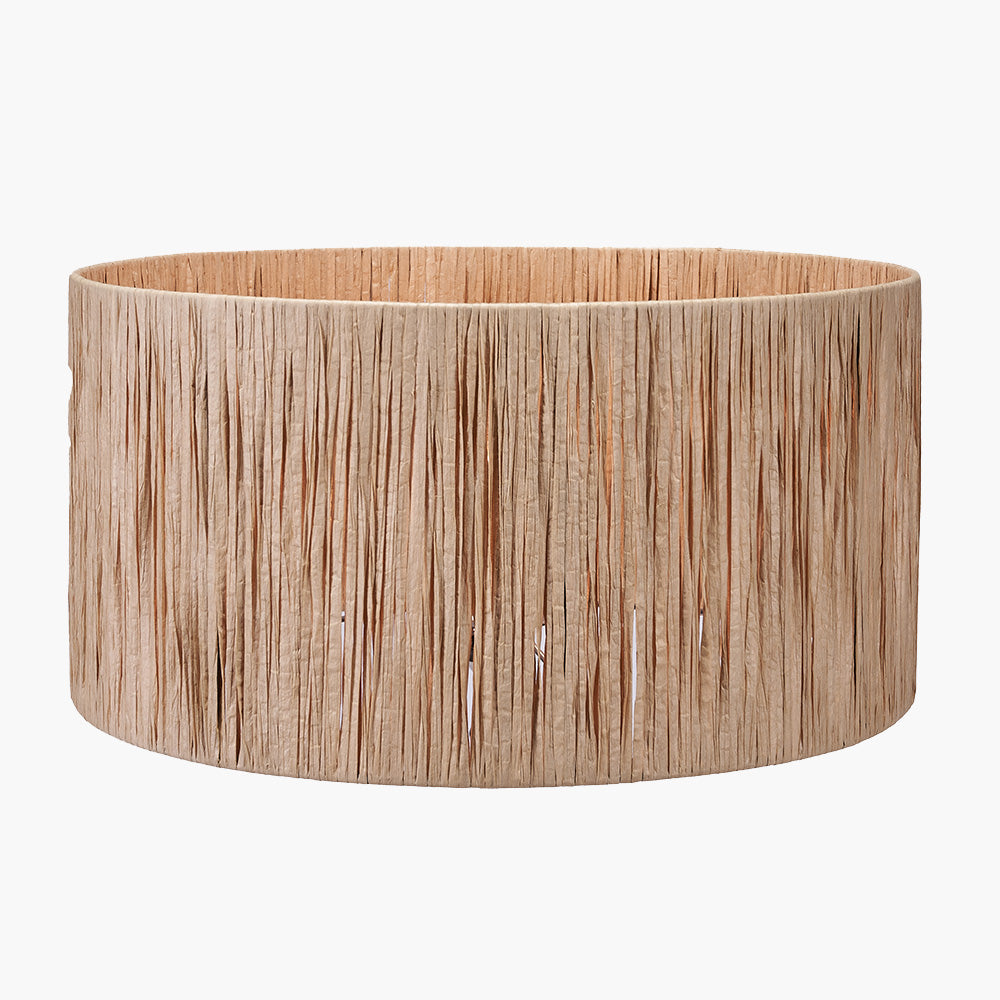 Tilia 30cm Natural Raffia Cylinder Shade for sale - Woodcock and Cavendish