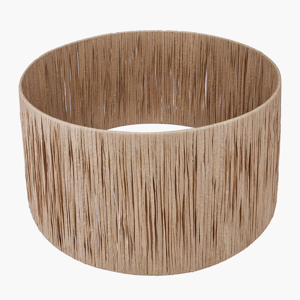 Tilia 30cm Natural Raffia Cylinder Shade for sale - Woodcock and Cavendish