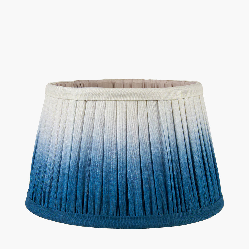 Scallop 25cm Blue Ombre Soft Pleated Tapered Shade for sale - Woodcock and Cavendish