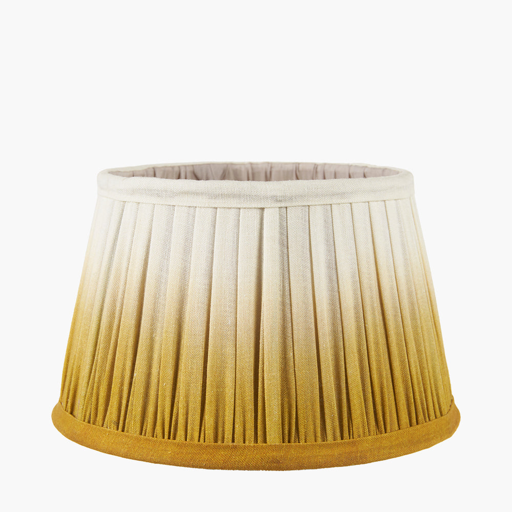 Scallop 30cm Mustard Ombre Soft Pleated Tapered Shade for sale - Woodcock and Cavendish