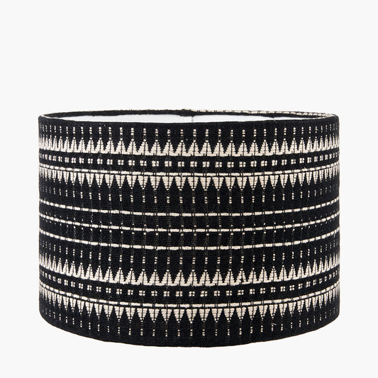 Ladakh 35cm Black and White Woven  Cylinder Shade
