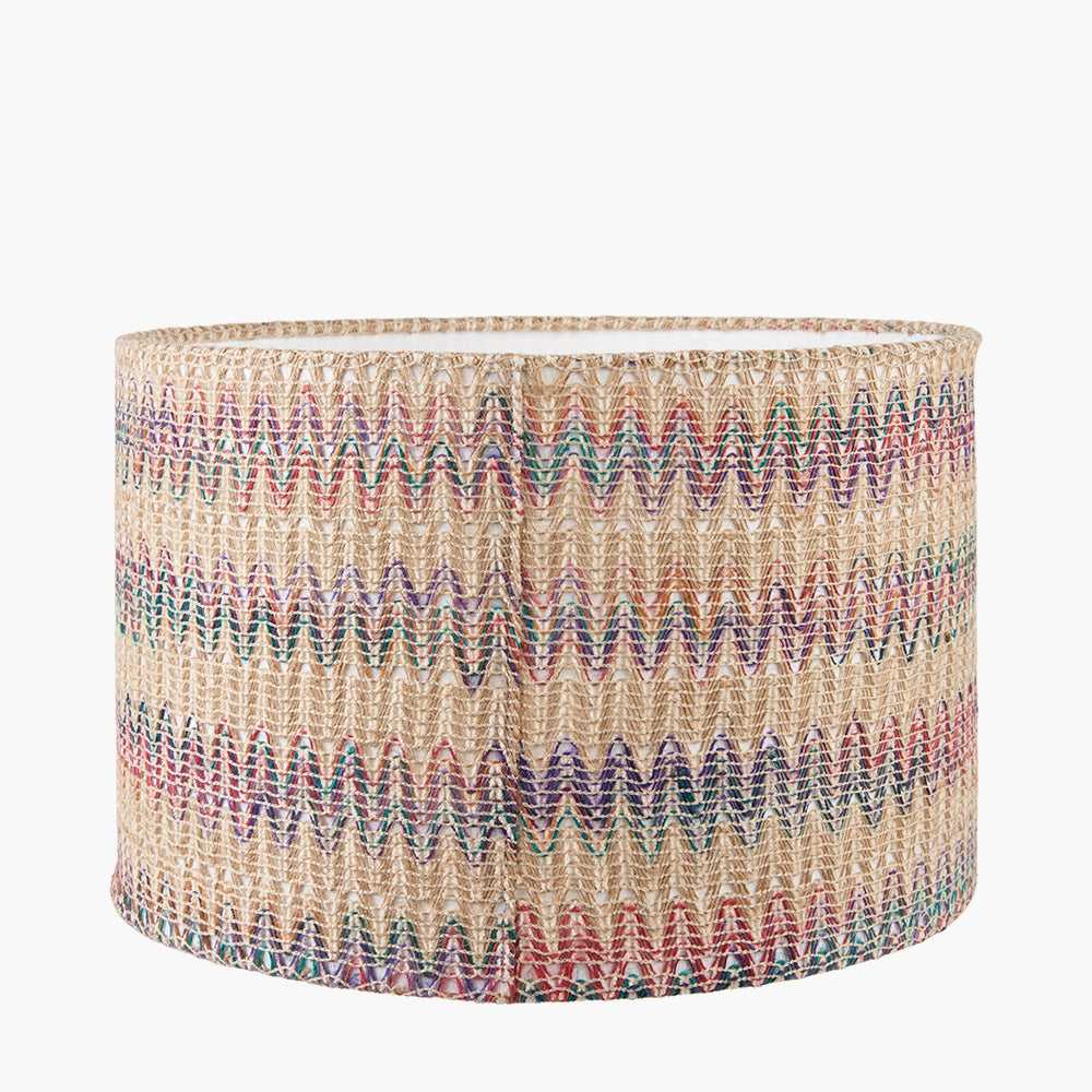 Langtang 30cm Multi Colour Woven Cylinder Shade