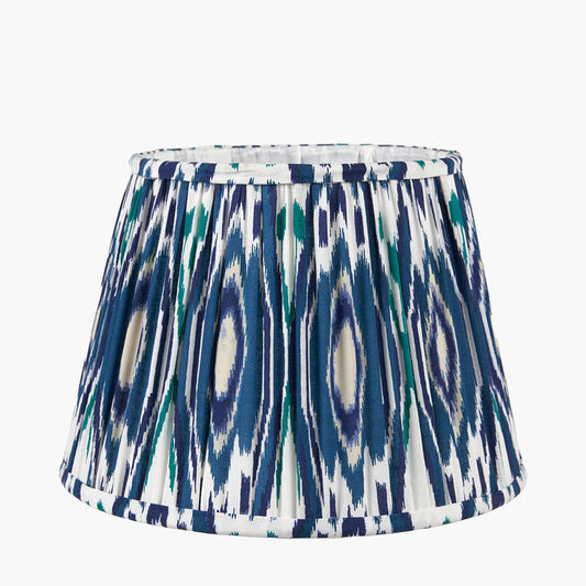 Ocean Blue Patterned Gathered Tapered Shade-35cm