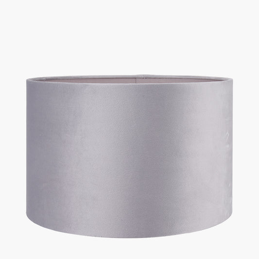 Rene 25cm Light Grey Velvet Cylinder Shade