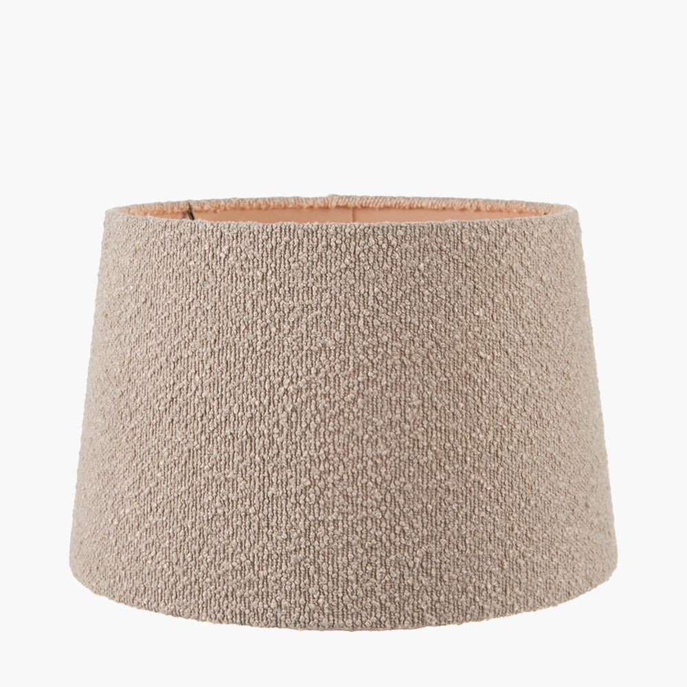 Taupe Boucle Tapered Cylinder Shade-30cm