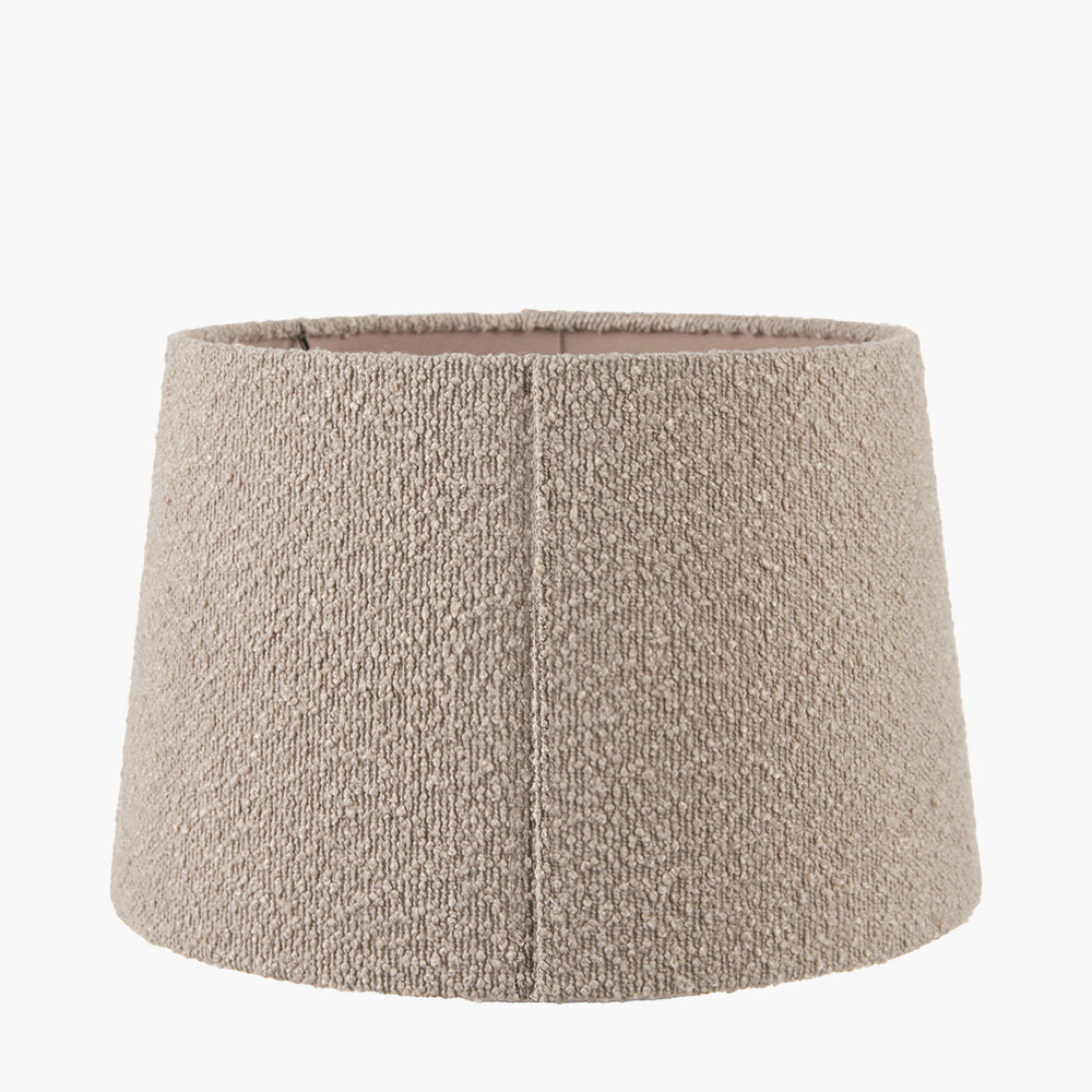 Taupe Boucle Tapered Cylinder Shade-30cm