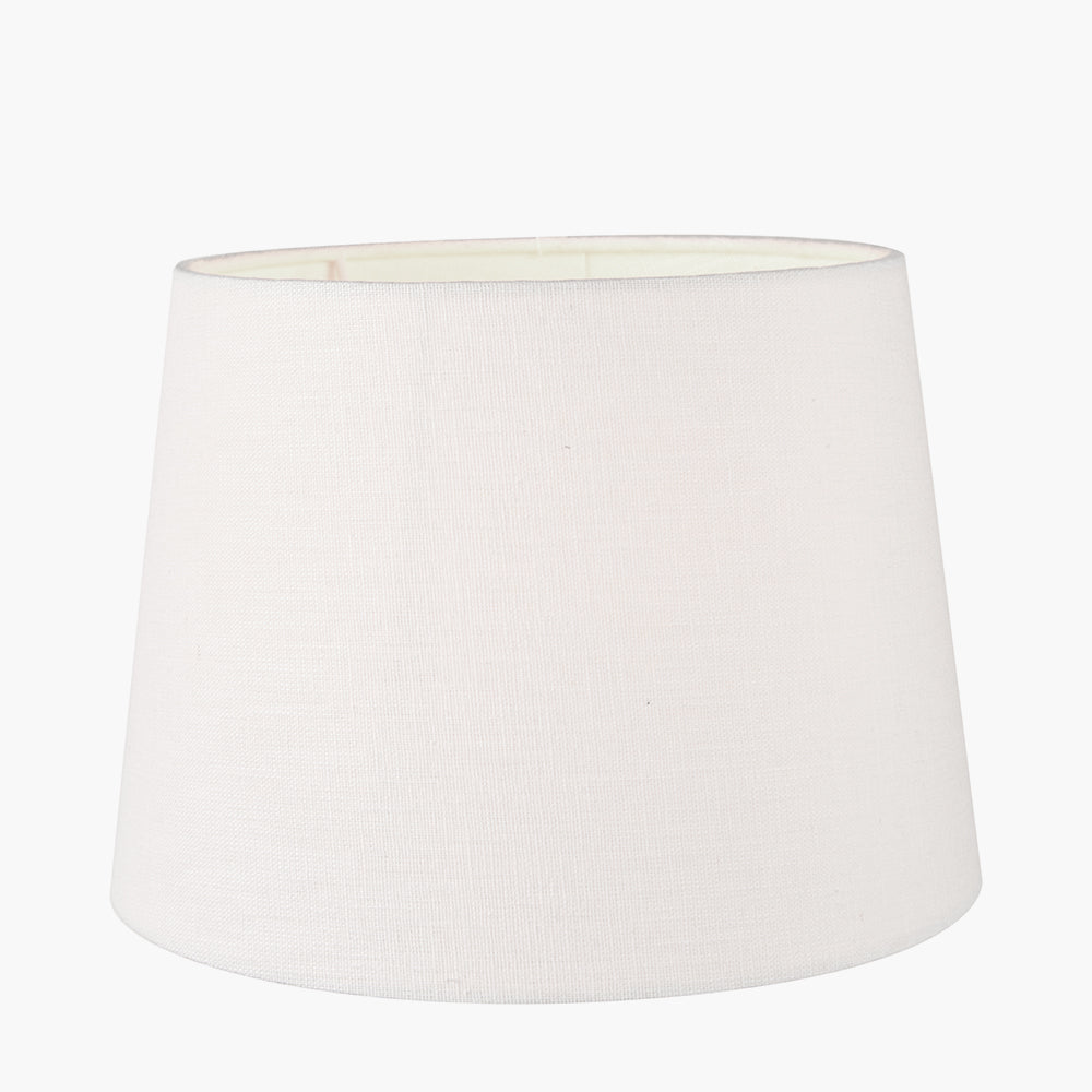 Lys 25cm White Self Lined Linen Tapered Cylinder Shade