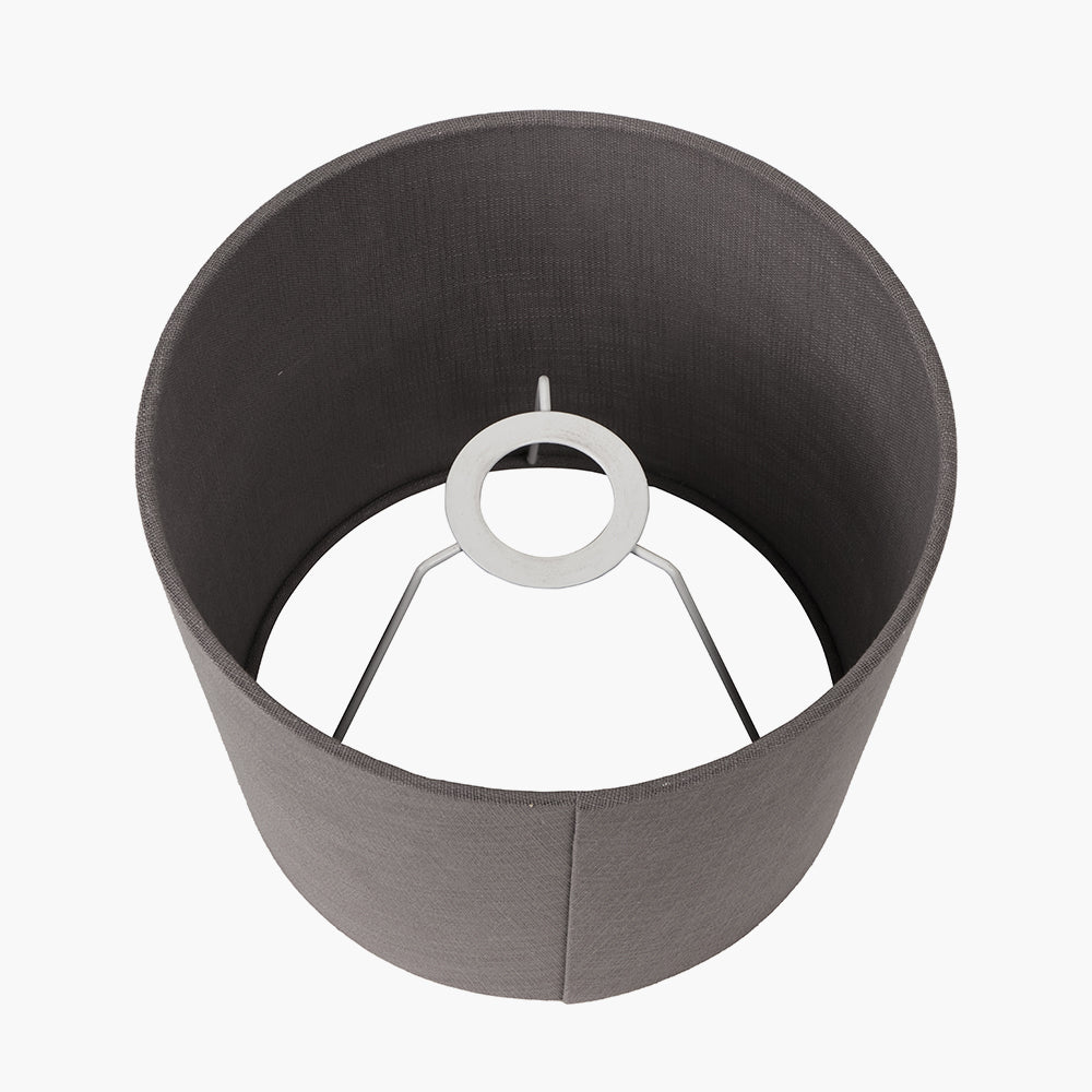 Lys 30cm Steel Grey Self Lined Linen Tapered Cylinder Shade