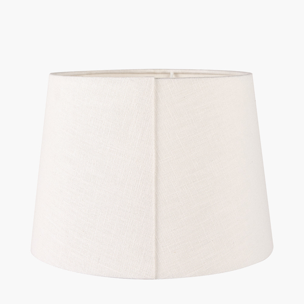 Lys 30cm White Self Lined Linen Tapered Cylinder Shade