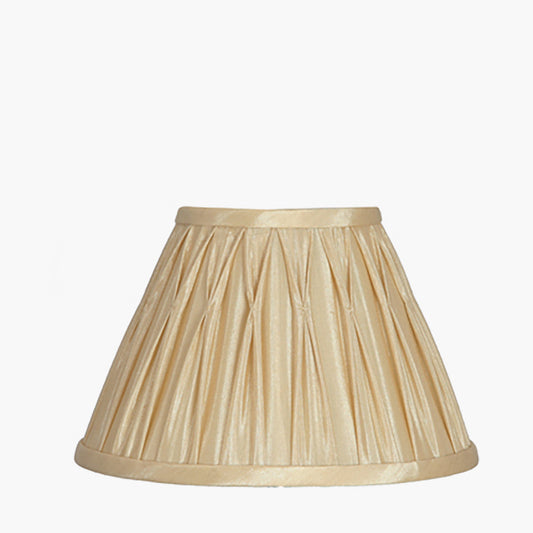 Garbo 30cm Gold Polysilk Pinch Pleat Shade for sale - Woodcock and Cavendish