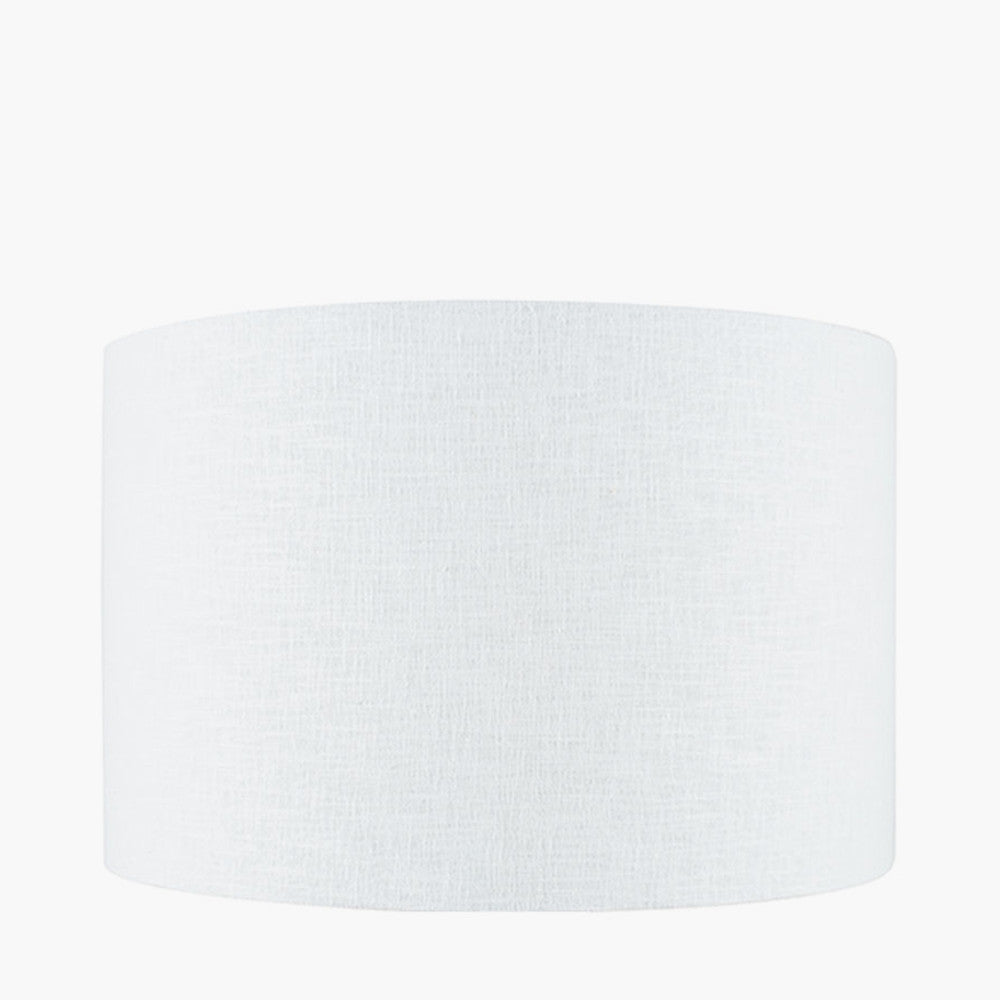 Lino 45cm White Self Lined Linen Drum Shade for sale - Woodcock and Cavendish
