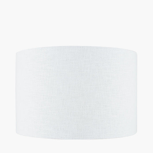 Lino 30cm White Self Lined Linen Drum Shade for sale - Woodcock and Cavendish