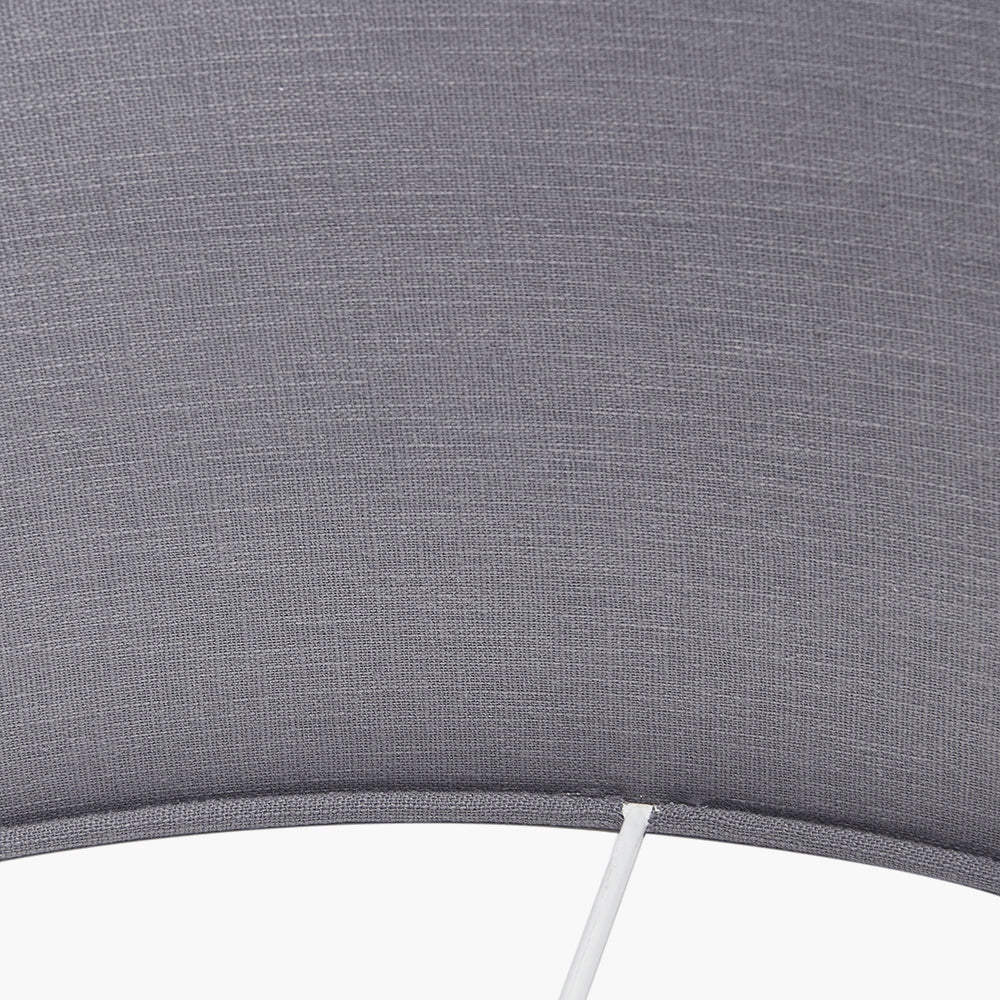 Lino 30cm Steel Grey Self Lined Linen Drum Shade for sale - Woodcock and Cavendish