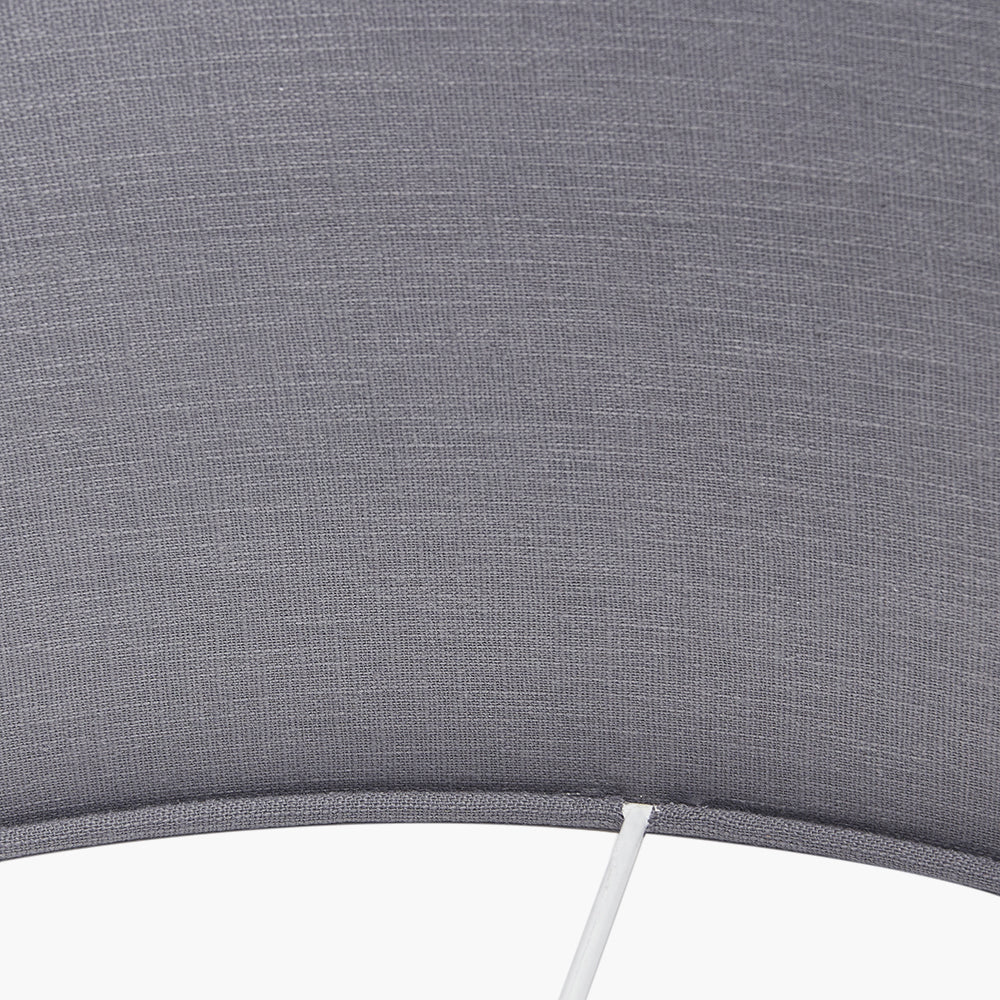 Lino 40cm Steel Grey Self Lined Linen Drum Shade for sale - Woodcock and Cavendish