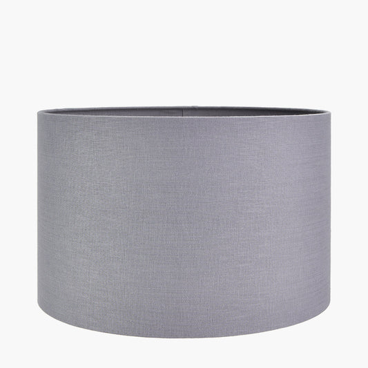 Lino 45cm Steel Grey Self Lined Linen Drum Shade for sale - Woodcock and Cavendish