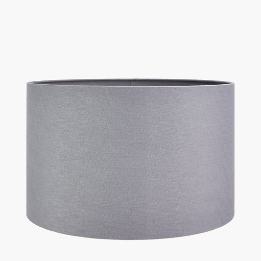 Lino 50cm Steel Grey Self Lined Linen Drum Shade for sale - Woodcock and Cavendish