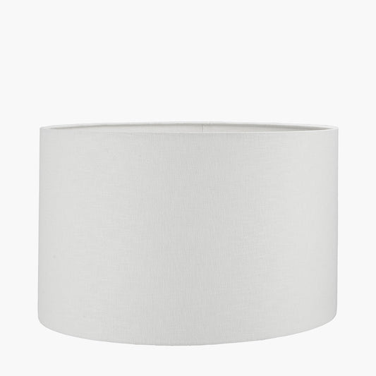 Lino 55cm White Self Lined Linen Drum Shade for sale - Woodcock and Cavendish