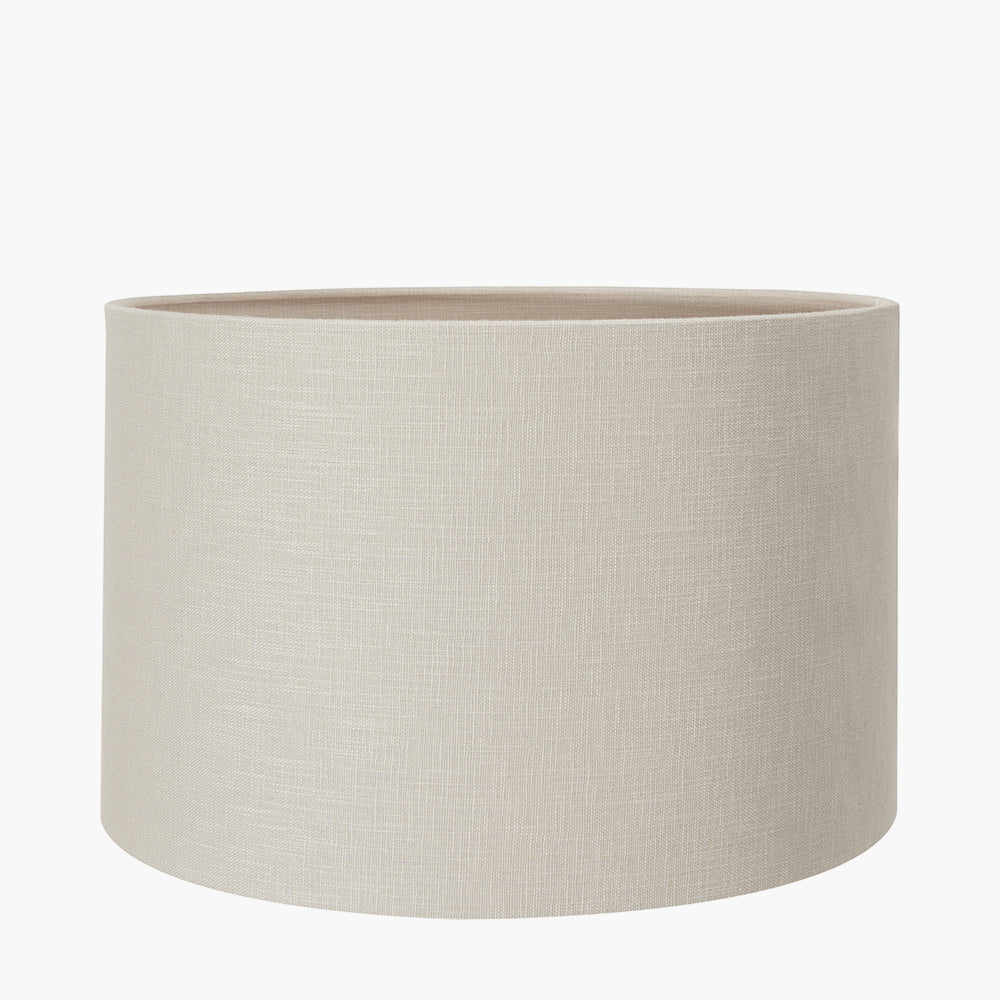 Lino 25cm Grey Self Lined Linen Drum Shade for sale - Woodcock and Cavendish