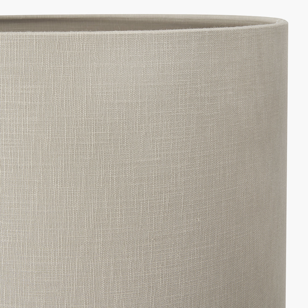 Lino 50cm Grey Self Lined Linen Drum Shade for sale - Woodcock and Cavendish