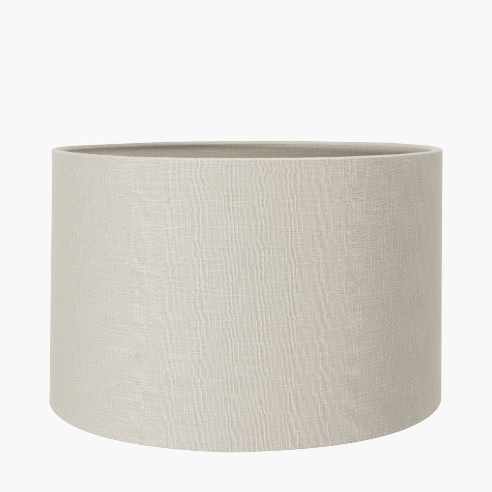 Lino 25cm Grey Self Lined Linen Drum Shade for sale - Woodcock and Cavendish
