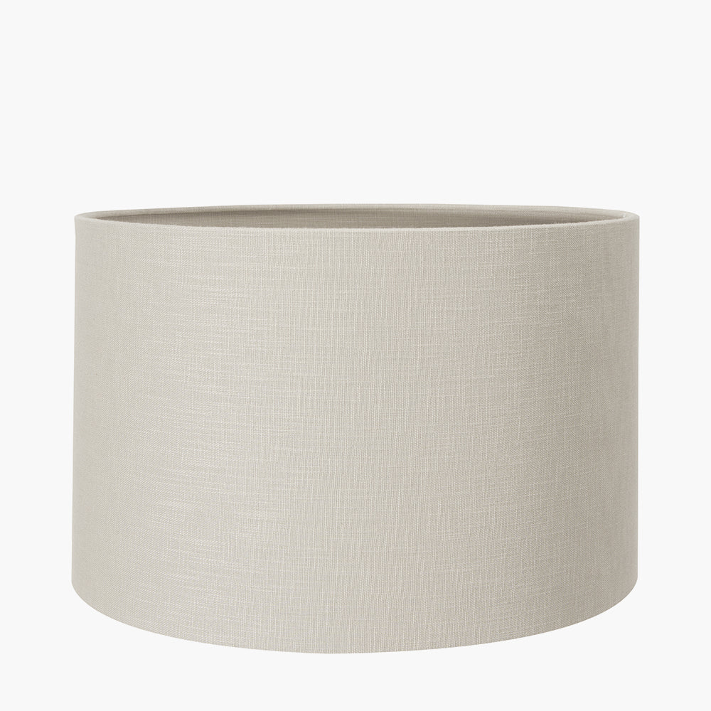 Lino 50cm Grey Self Lined Linen Drum Shade for sale - Woodcock and Cavendish