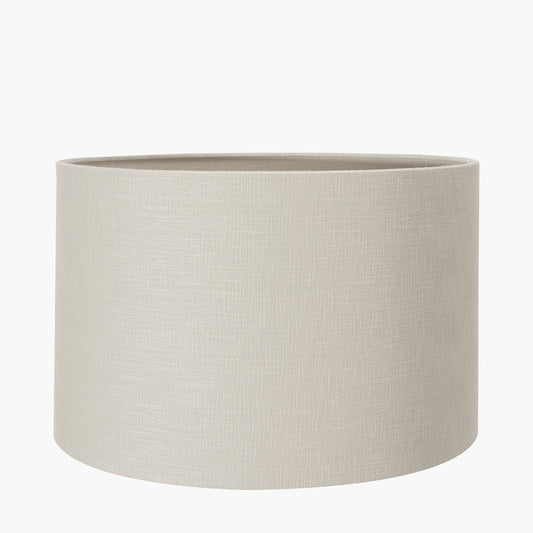 Lino 45cm Grey Self Lined Linen Drum Shade for sale - Woodcock and Cavendish