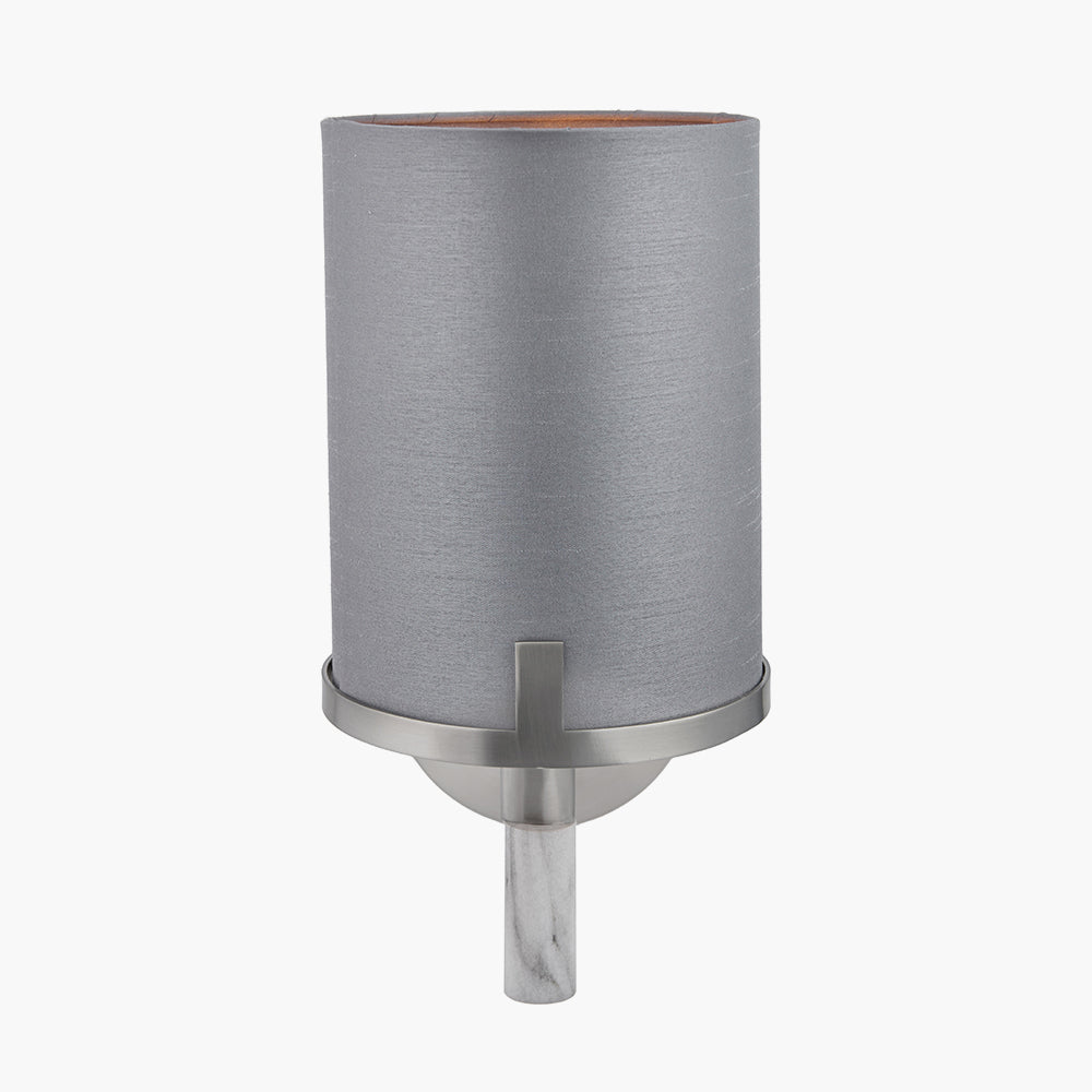 Midland Brushed Nickel and Grey Marble Effect Wall Light for sale - Woodcock and Cavendish