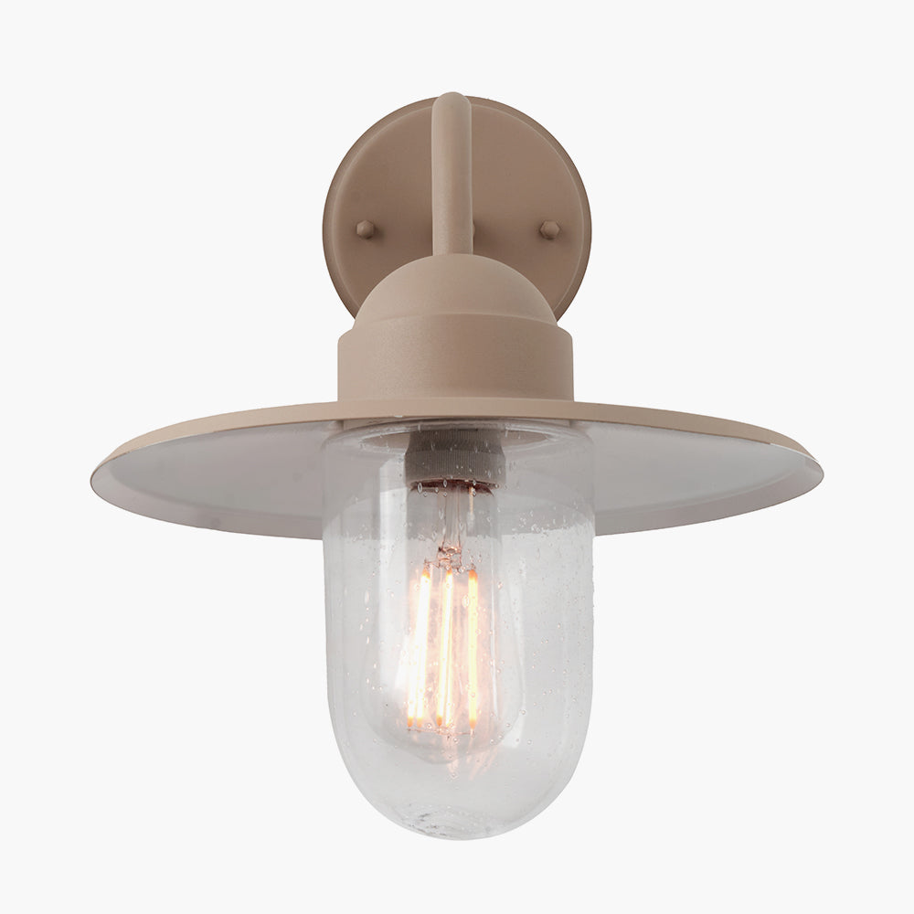 Lilium Taupe Metal and Glass Fisherman Wall Light for sale - Woodcock and Cavendish