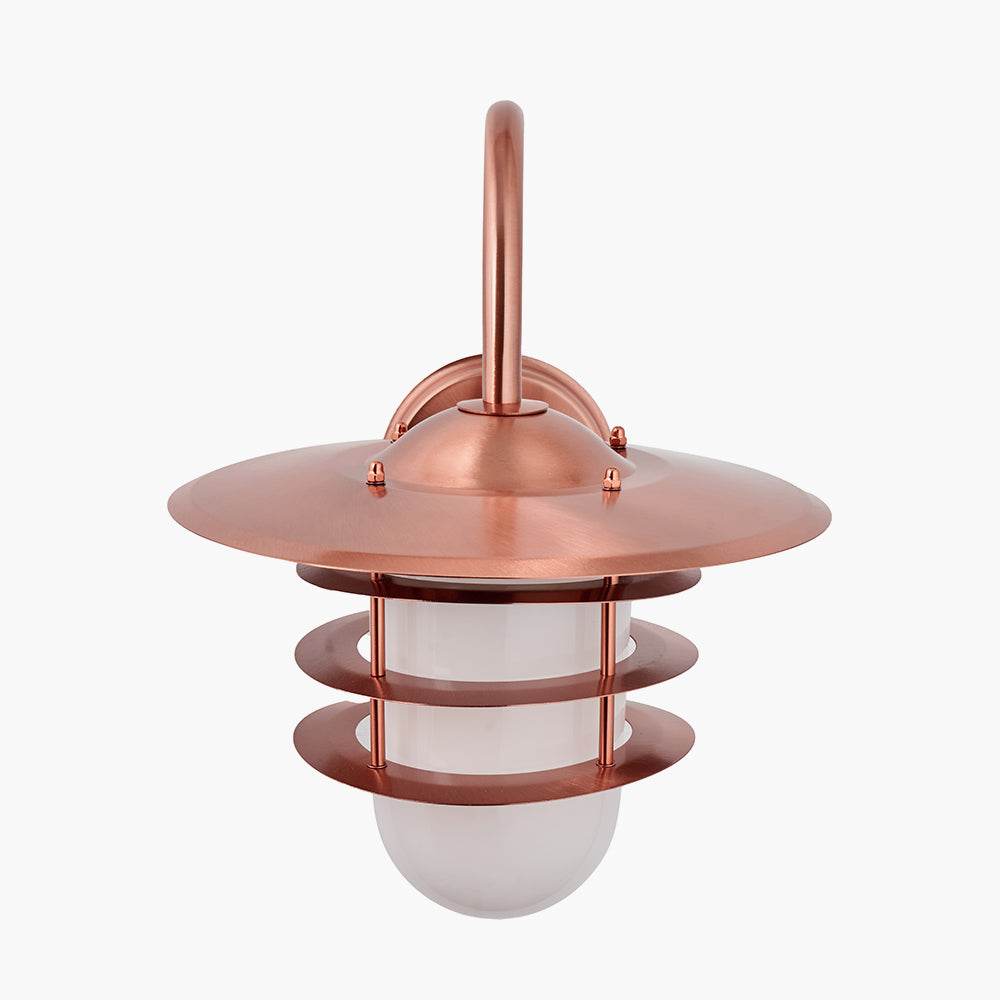 Centauri Copper Metal and Opaque Glass Wall Light for sale - Woodcock and Cavendish
