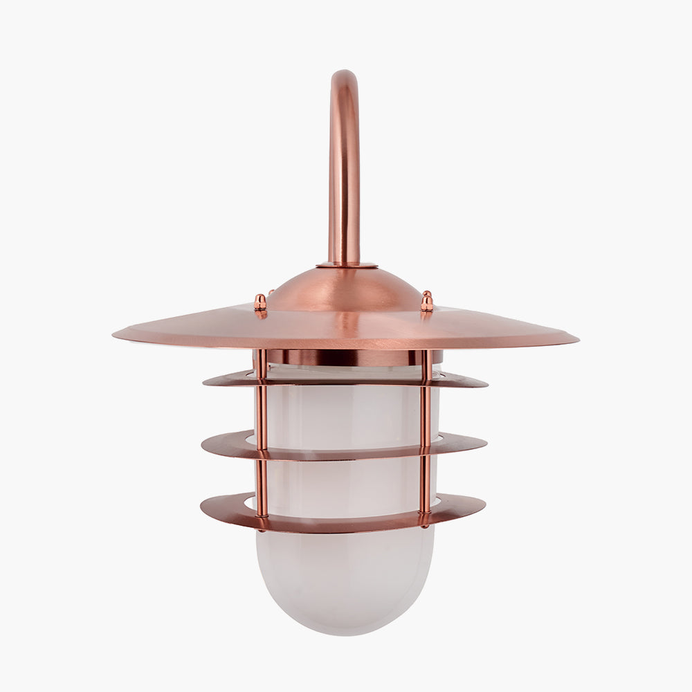Centauri Copper Metal and Opaque Glass Wall Light for sale - Woodcock and Cavendish