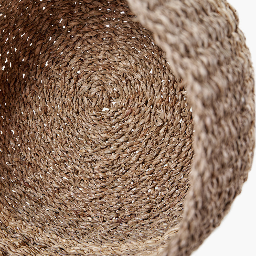 S/3 Woven 2-Tone Natural Seagrass and Palm Leaf Round Baskets for sale - Woodcock and Cavendish