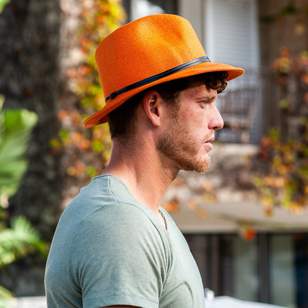 Borsalino Hat  - Clementine Orange for sale - Woodcock and Cavendish