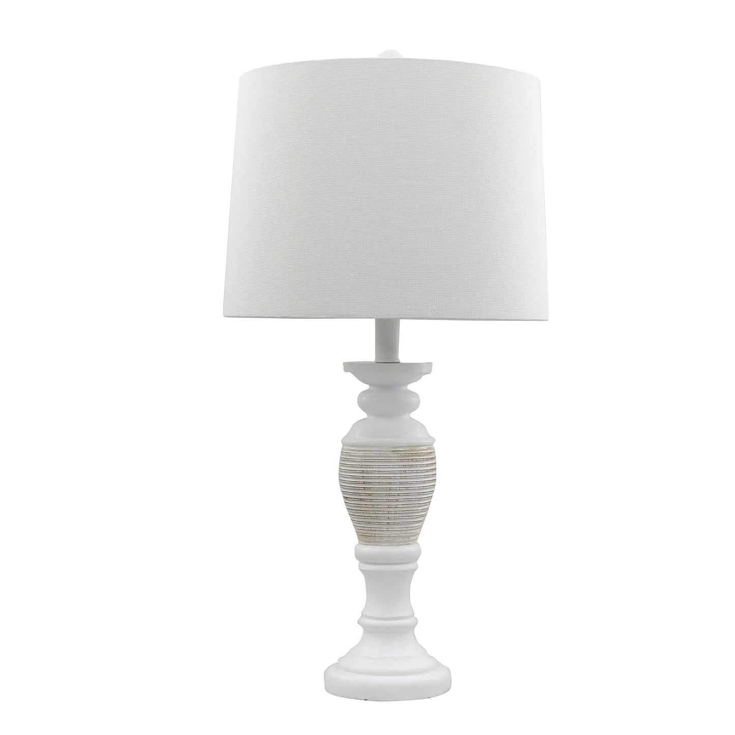 White Wooden Lamp with White Shade for sale - Woodcock and Cavendish