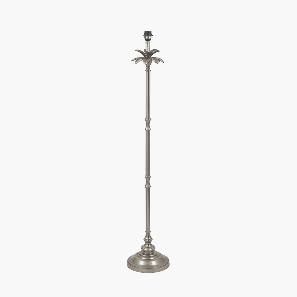 Trafalgar Nickel Metal Palm Tree Floor Lamp